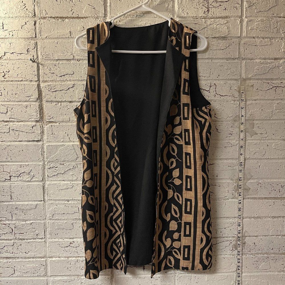 Vtg  Abstract Tribal Ethnic Boho Vest Large